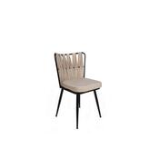 Set de scaune de sufragerie Kusakli Cream andBlack, 2 buc.