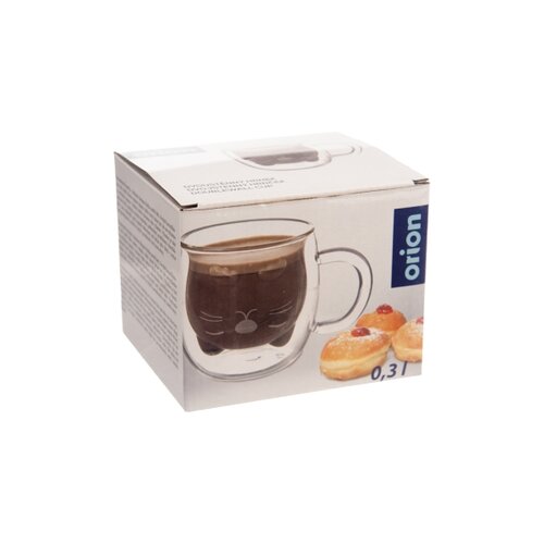 Orion Mug z dvojno steno iz stekla Cat, 300 ml