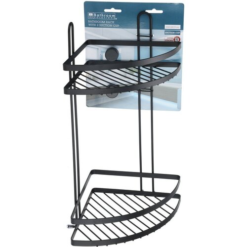 Bathroom Solutions Narożna półka łazienkowa 2 półki 25 x 18 x 37 cm