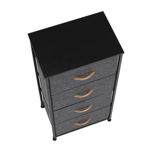 Komoda z szufladami z tkaniny PALMERA, czarny