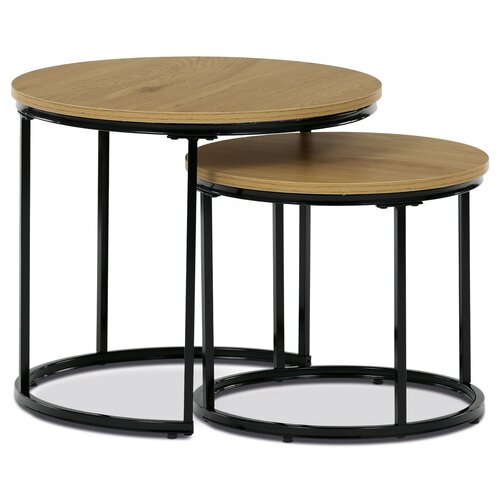 Beistelltisch-Set, Wildeiche, 2 Stück