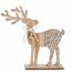 Vánoční dřevěná dekorace Reindeer with ribbon hnědá, 26 cm