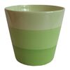 Osłonka ceramiczna na doniczkę Stripes zielona, śr. 13,5 cm