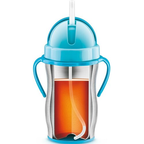 Tescoma BAMBINI Kinder-Thermosflasche mit Strohhalm, rosa
