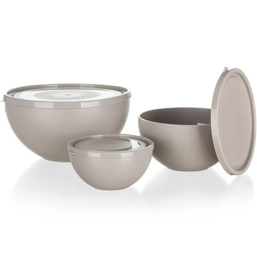 Banquet Kunststoffschalen-Set mit Deckel Culinaria, 0,2 / 0,5 / 1,2 l, Grau
