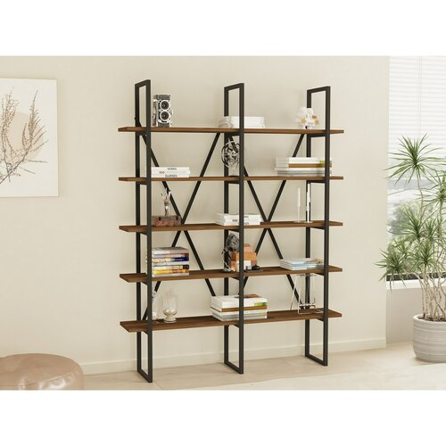 Regál Burgaz Black and Walnut