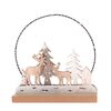 Weihnachtsdekoration aus Holz mit LED-Beleuchtung „Deer Forest“, 16 x 16 x 6 cm