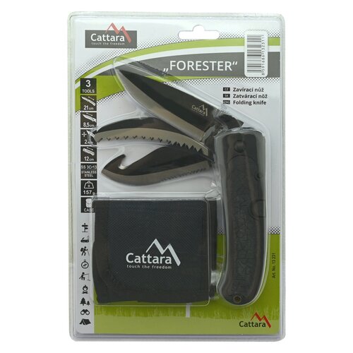 Cattara Nôž zatvárací FORESTER 3in1, 21 cm