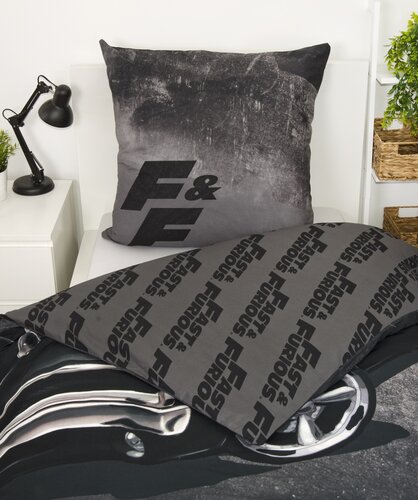Lenjerie de pat din bumbac Herding Fast andFurious, 135 x 200 cm, 80 x 80 cm