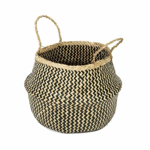 Compactor Pletený úložný košík z mořské trávyBelly, 35 x 32 cm, črna