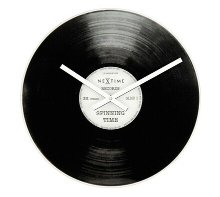 Hodiny Nextime Spinning Time, 40cm, černá, pr. 40 cm