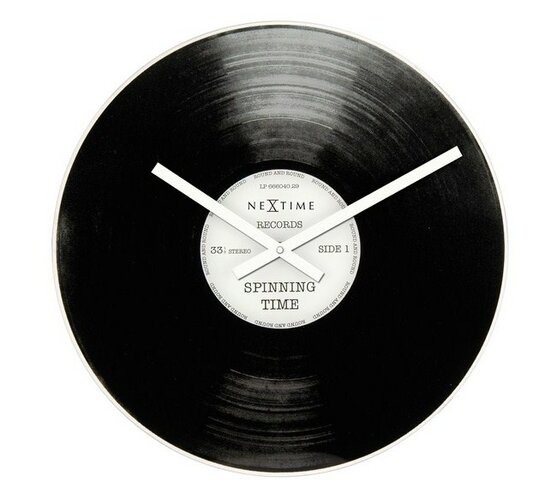 Hodiny Nextime Spinning Time, 40cm, čierna, pr. 40 cm