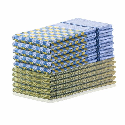 DecoKing Küchentuch Louie Gelb und Blau, 50 x 70 cm, Satz mit 10 Stück