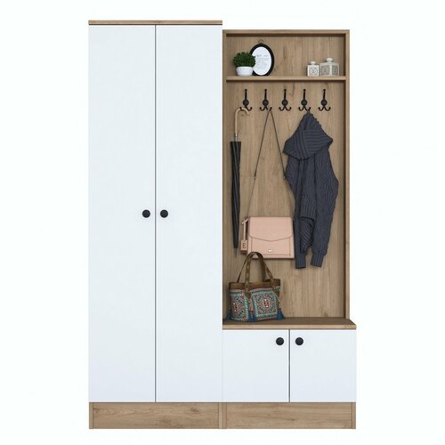 Zestaw do przedpokoju Pone White and Walnut II