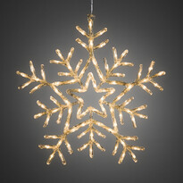 Vianočná vonkajšia dekorácia Snehová vločka 90 LED, teplá biela, 58 x 58 cm