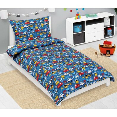 Bellatex Dziecięca pościel bawełniana JuniorRatownicy niebieska, 140 x 200, 70 x 90 cm