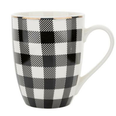Florina porcelanska skodelica winter glam grid,340 ml