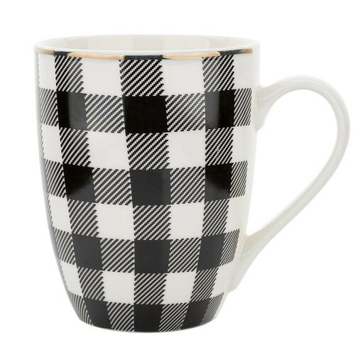 Florina porcelanska skodelica winter glam grid,340 ml