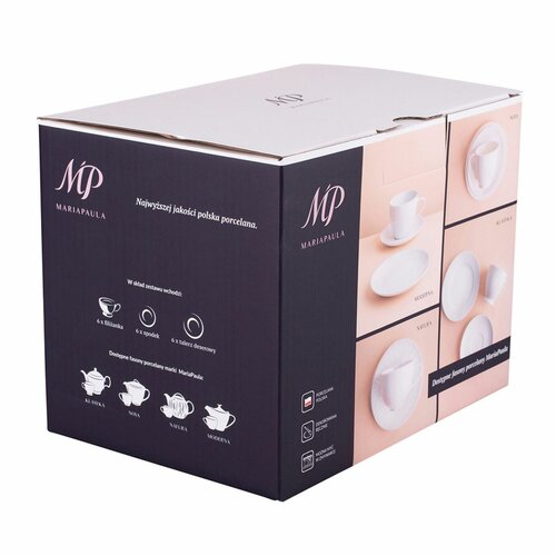 MariaPaula 18-częściowy zestaw kawowy Ecru Nova Gold Line