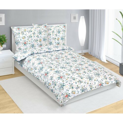 Bellatex Lenjerie de pat din bumbac Floarea-albast, 140 x 200 cm, 70 x 90 cm