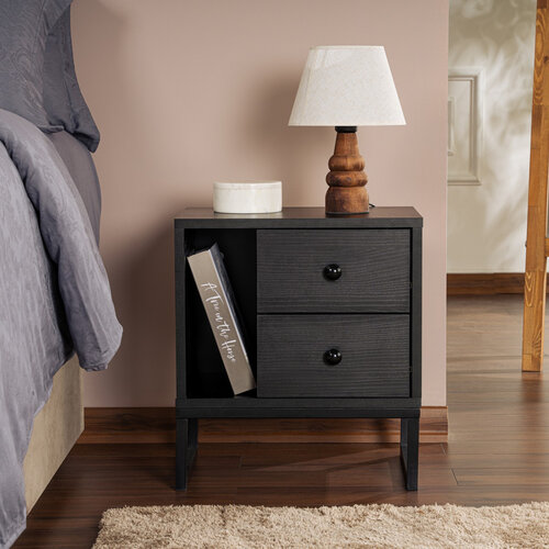 Nočný stolík Glimmer Wood Black