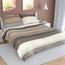 Lenjerie de pat, din crep, Dungi bej, 220 x 200 cm, 2 buc. 70 x 90 cm