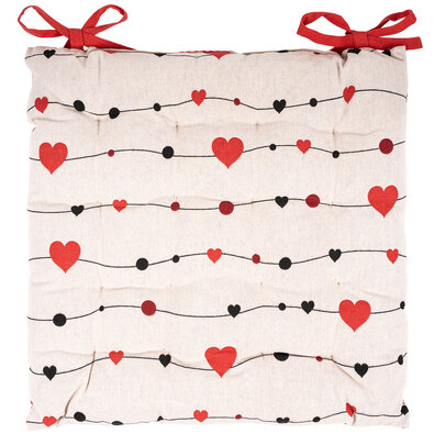 Prešiti sedežni blazin Srdíčka, 40 x 40 cm