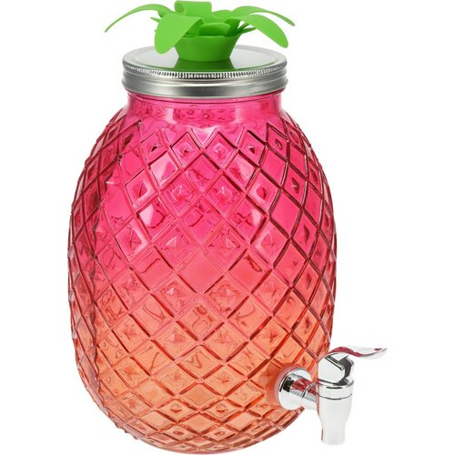 EH Nápojový dávkovač skleněný 4,5 l, růžová