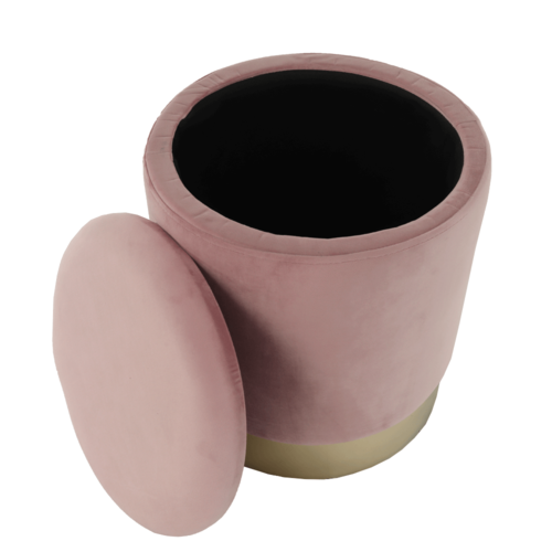 Taburet Aniza s úložným prostorem růžová , 38 x 42cm