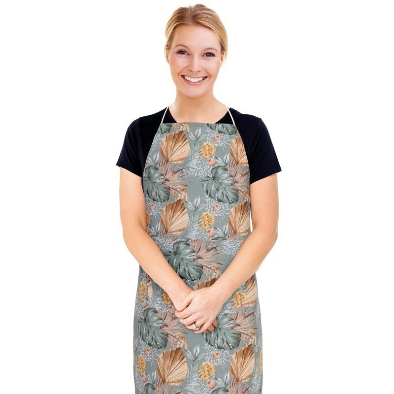 Bellatex Fartuch Adela Monstera, róże żółty, 67 x 84 cm