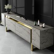 Televizní stolek Yildiz Travertine and Gold