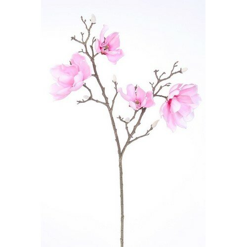 Levně Umělá květina Magnolie světle růžová, 86 cm