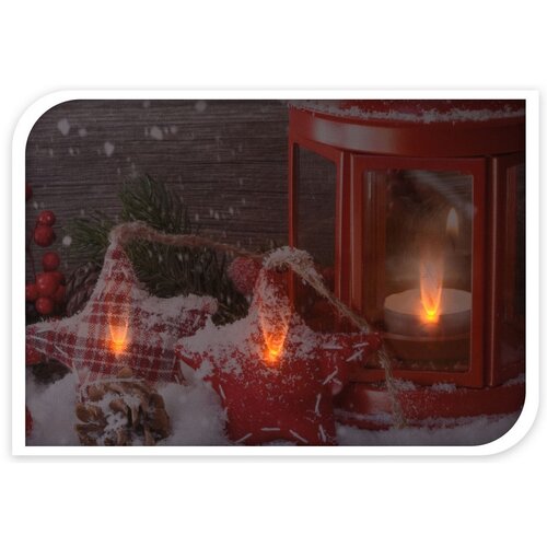 Tablou LED Lanterne rouge, 30 x 30 cm