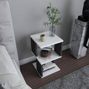 Noční stolek Carter White Anthracite