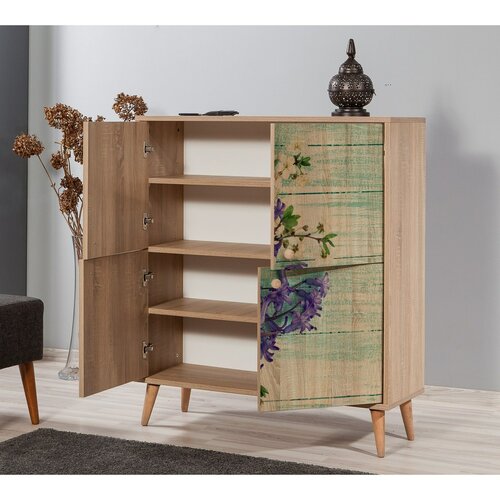 Schrank Mega Sonoma Oak Flowers II