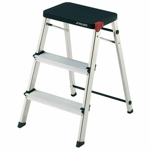 Rolser Składane schodki M3 ALU, 3 stopnie, czarne
