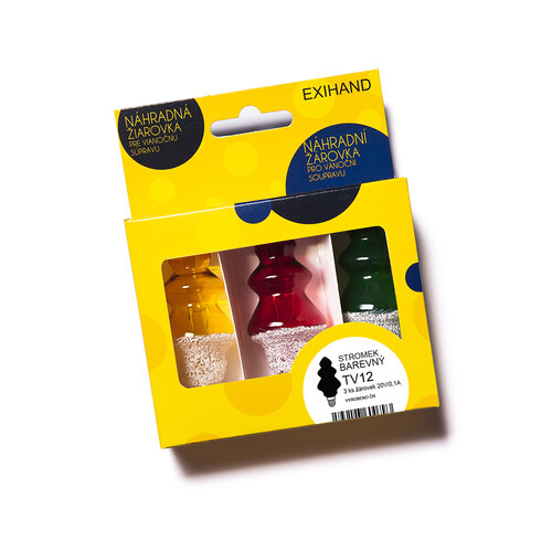 Žarnice Blister pakiranje Barvito drevo, 3 kos,20V/0,1A