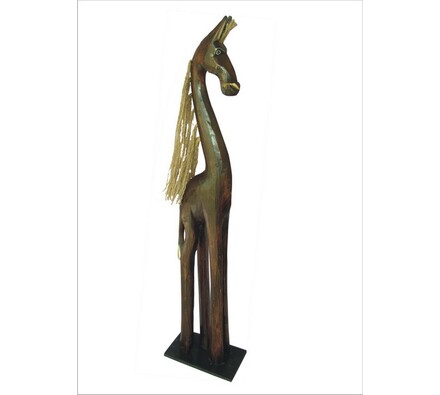 Dřevěná dekorace kůň, hnědá, 80 cm