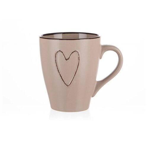 Banquet Keramikbecher HEART 310 ml, 6 Stück, Beige
