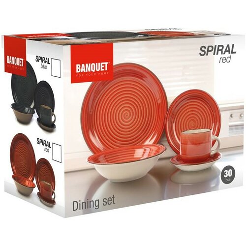 Banquet 30-dielna jedálenská súprava Spiral ​Red