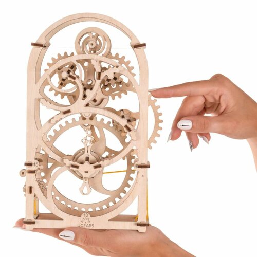 Ugears 3D drevené mechanické puzzle Hodinový strojček
