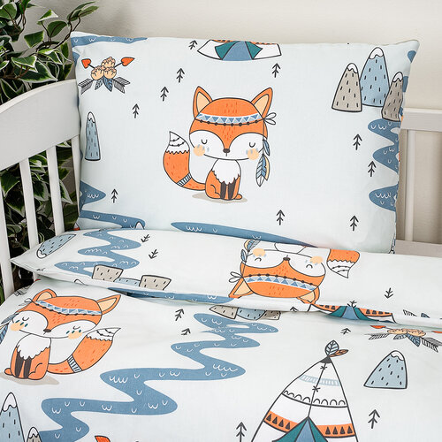 4Home Otroško bombažno posteljnino za otroško posteljico Indian fox, 100 x 135 cm, 40 x 60 cm