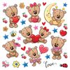 Samolepilne dekoracije Medvedki, 30 x 30 cm
