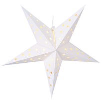Závěsná svítící vánoční hvězda bílá 60 cm, LED, s časovačem
