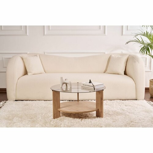 Konferenční stolek Clara Sapphire Oak s tmavým sklem