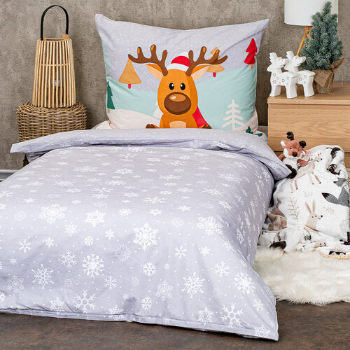 4Home Baumwollbettwäsche Christmas reindeer, 140 x 200 cm, 70 x 90 cm