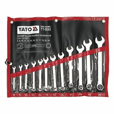 Yato YT-0062 Set chei fixe și inelare 12 buc, 8 - 24 mm