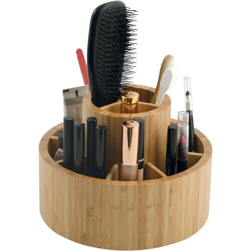 Organizator rotativ din bambus pentrucosmetice MSV Isalys 20 x 15,3 cm