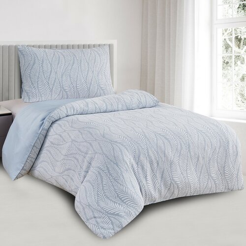 Jacquard-Bettwäsche Hawai blau, 140 x 200 cm, 70 x 90 cm