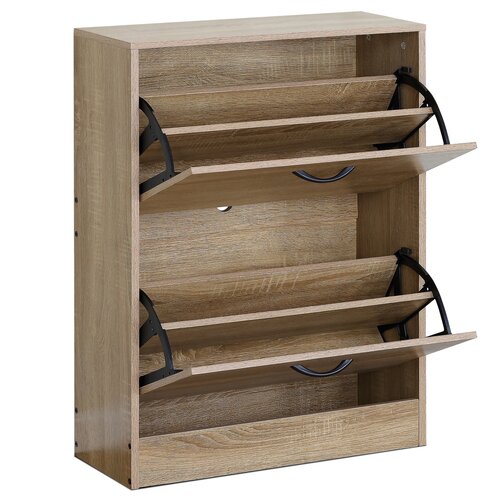 Výklopný botník se 2 přihrádkami COMPACT Oak, dekor dub